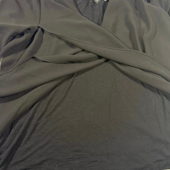 Bobeau Women’s XS Black Chiffon Layered Blouse Sheer Half Sleeve Top - Picture 7 of 8